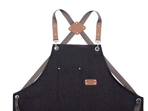 Джинсовый фартук с карманами Fry, черный - рис 3.