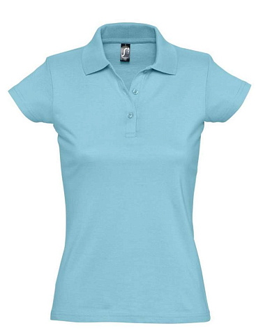 Рубашка поло женская Prescott Women 170, бирюзовая - рис 2.