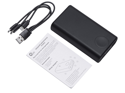 Внешний беспроводной аккумулятор 2-в-1 с функцией зарядки Apple Watch, QC/PD AtomIQ, 10000 мАч, черный - рис 6.