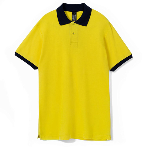 Рубашка поло Prince 190, желтая с темно-синим - рис 2.