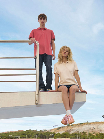 Рубашка поло унисекс Pacific, ярко-бирюзовая - рис 6.