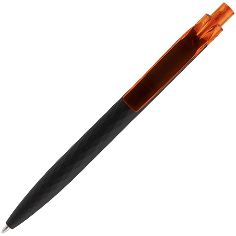 Ручка шариковая Prodir QS01 PRT-P Soft Touch, черная с оранжевым - рис 5.