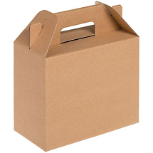 Подарочная коробка с ручками "Крафт" (21х23 см)