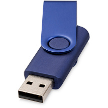 Флеш-карта Rotate Metallic USB 2.0 на 4 Gb, темно-синий