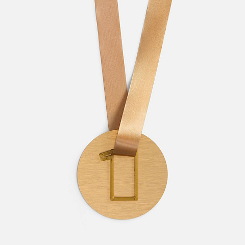Медаль Fundo, золотистая с 3D-подвеской Symbol, цифра 1 - рис 2.