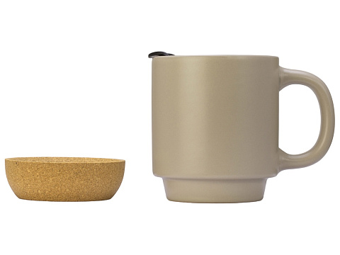 Кружка Denpasar с пробковым дном и крышкой, цветная с двух сторон, бежевый (Р) - рис 6.