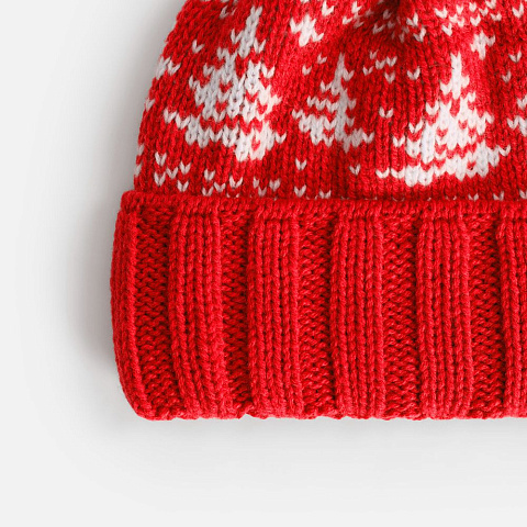 Шапка Holidale, красная с молочным - рис 3.