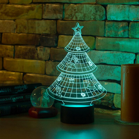 3D лампа Новогодняя ёлочка - рис 4.
