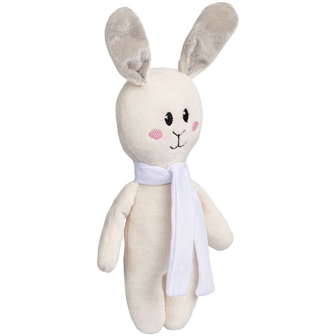 Мягкая игрушка Beastie Toys, заяц с белым шарфом - рис 3.