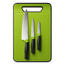 Набор из 3 ножей с пластиковой разделочной доской, NADOBA, серия OLIVIA