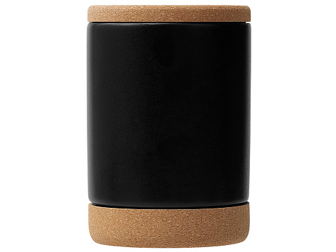 Кружка 450 мл с пробковым дном с крышкой Корк & Бон, черный - рис 4.
