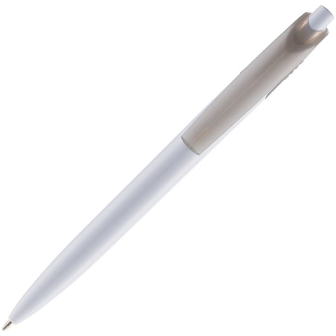 Ручка шариковая Bento, белая с серым - рис 4.