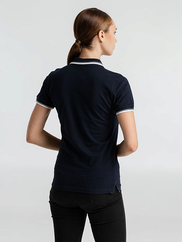 Рубашка поло женская Practice Women 270, темно-синяя с белым - рис 5.