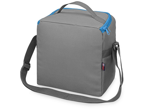 Изотермическая сумка-холодильник Classic c контрастной молнией, серый/голубой - рис 3.