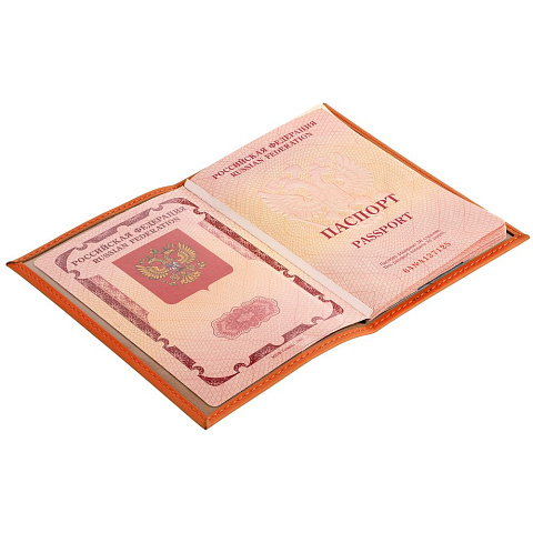 Обложка для паспорта Shall, оранжевая - рис 5.