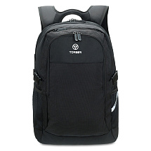 Рюкзак TORBER МЕГАПОЛИС с отделением для ноутбука 16, чёрный, полиэстер, 47 х 34 x 28 см