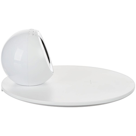 Станция беспроводной зарядки с часами и подсветкой GlobeBee, белая - рис 4.