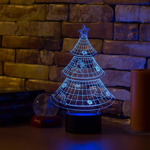 3D лампа Новогодняя ёлочка - рис 2.