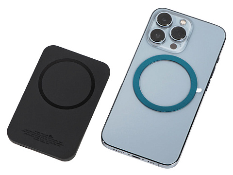 Магнитный беспроводной внешний аккумулятор MagnetIQ, 5000 mah, 10 W, черный (Р) - рис 5.