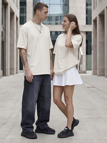Футболка Oversize Premium 210, молочно-белая - рис 8.