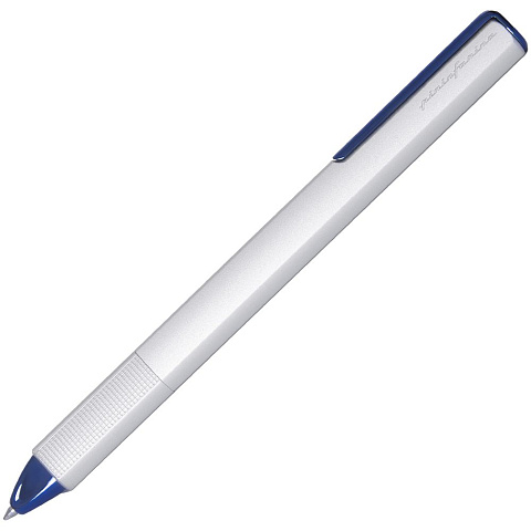 Ручка шариковая PF One, серебристая с синим - рис 2.