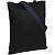 Холщовая сумка BrighTone, черная с темно-синими ручками - миниатюра
