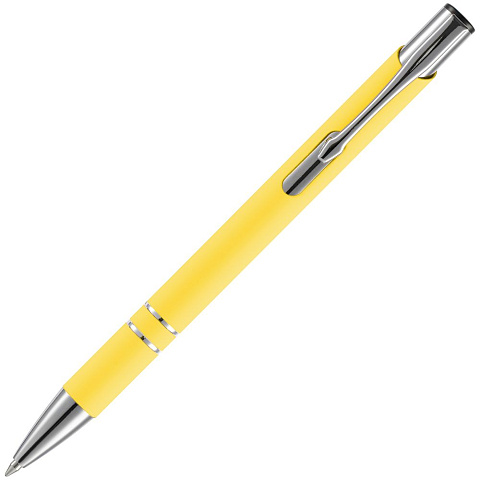Ручка шариковая Keskus Soft Touch, желтая - рис 4.