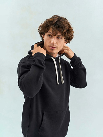 Худи унисекс Cameron, серый меланж с темно-синим - рис 7.