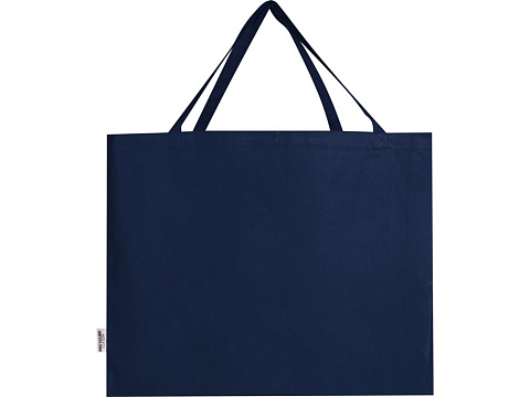 Odessa большая эко-сумка из переработанного хлопка, сертифицированного согласно GRS, плотностью 220 г/м² - Темно - синий - рис 3.