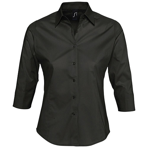 Рубашка женская с рукавом 3/4 Effect 140, черная - рис 2.