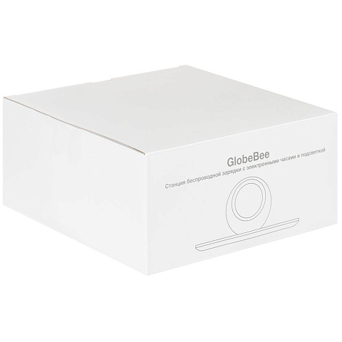 Станция беспроводной зарядки с часами и подсветкой GlobeBee, белая - рис 12.