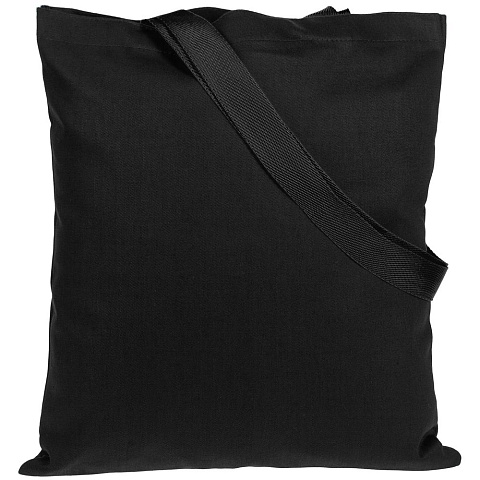 Холщовая сумка BrighTone, черная с черными ручками - рис 3.