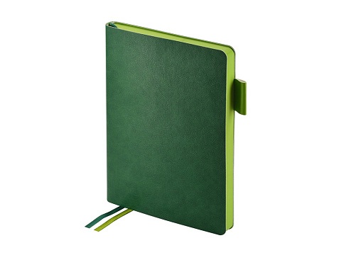 Ежедневник А5 датированный Boston 2026, зеленый с салатовым обрезом