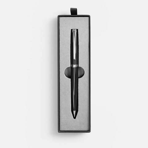 Ручка шариковая Letra Chrome в футляре, черная - рис 3.