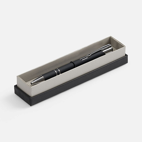 Ручка шариковая Keskus Soft Touch в футляре, черная - рис 2.