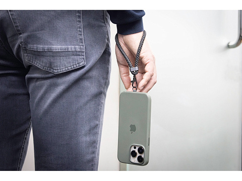 Ремешок-держатель для телефона с зарядным кабелем USB-C - USB-C Lany Wristband Charge Eco, серый - рис 18.