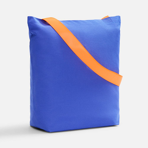 Шопер B5, синий с широкими оранжевыми ручками - рис 2.