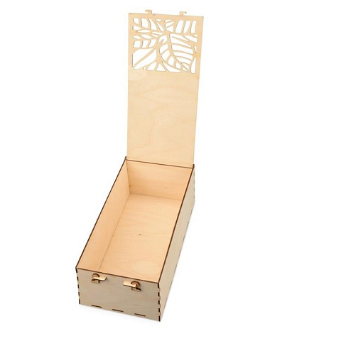 Деревянная подарочная коробка "Лист" (31х15 см) - рис 2.