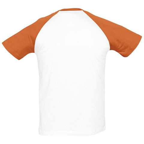 Футболка мужская двухцветная Funky 150, белая с оранжевым - рис 3.