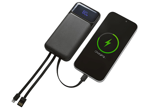 Подарочный набор Tesla с блокнотом А5, ручкой и пауэрбенком на 10 000 mAh, черный - рис 17.