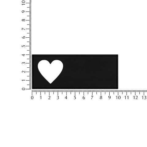 Лейбл из ПВХ с вырубкой «Сердце», черный - рис 4.