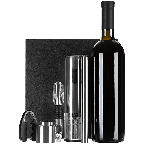 Винный набор Veritas, черный с серебристым - рис 4.