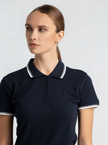 Рубашка поло женская Practice Women 270, темно-синяя с белым - рис 6.