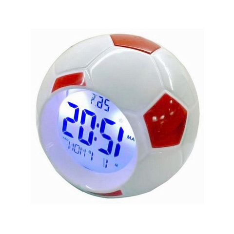Настольные часы будильник говорящие Футбольный мяч - рис 2.