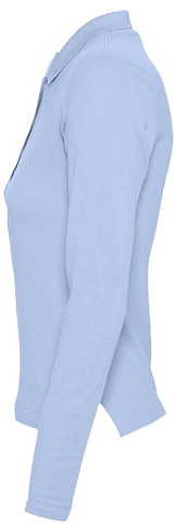 Рубашка поло женская с длинным рукавом Podium 210 голубая - рис 4.