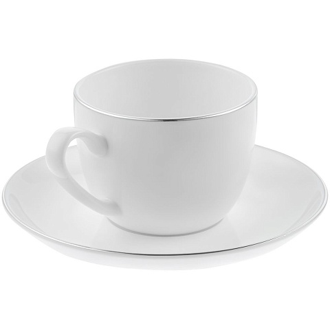 Кофейная пара Select, белая с серебристой отводкой - рис 5.