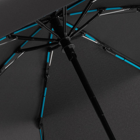 Зонт складной AOC Mini с цветными спицами, бирюзовый - рис 3.