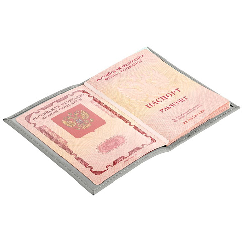 Обложка для паспорта Nubuk, светло-серая - рис 5.