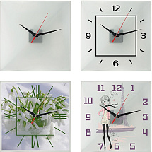 Часы настенные квадратные из стекла 28х28 см Nile