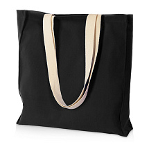 Сумка Donny из хлопка с донной складкой и парусиновыми ручками, черный